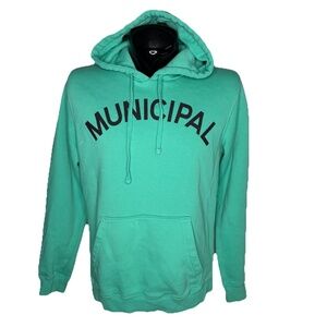 MUNICIPAL Sport Utility Gear Hoodie Sweatshirt Pullover Mens Medium Green Casual
